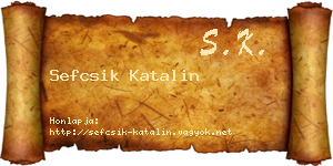 Sefcsik Katalin névjegykártya