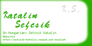 katalin sefcsik business card